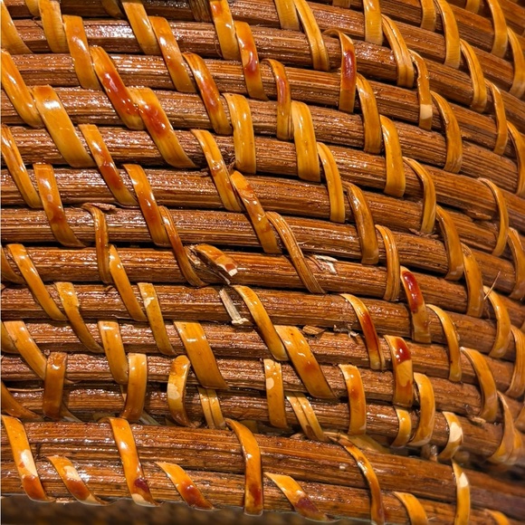 Patricia Nash Caselle Wicker Basket Bag Leather Trim Turn Lock Purse - Picture 7 of 16